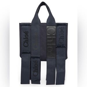 Chloe Small Denim Woody Tote Bag